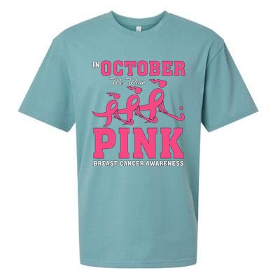 Breast Cancer Hockey Team Pink Awareness Ribbon Patient Sueded Cloud Jersey T-Shirt