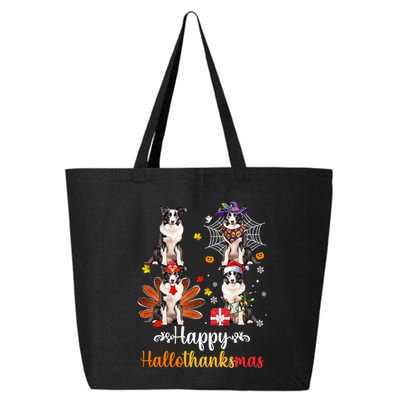 Border Collie Halloween Merry Christmas Happy Hallothanksmas Cute Gift 25L Jumbo Tote