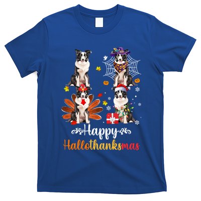Border Collie Halloween Merry Christmas Happy Hallothanksmas Cute Gift T-Shirt