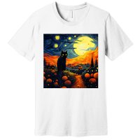 Black Cat Halloween Night Costumes Premium T-Shirt