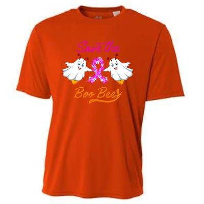 Breast Cancer Halloween Boo Bees Gift Cooling Performance Crew T-Shirt