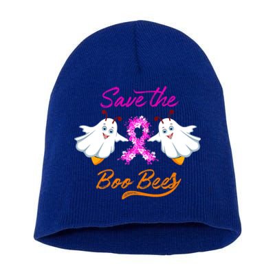 Breast Cancer Halloween Boo Bees Gift Short Acrylic Beanie