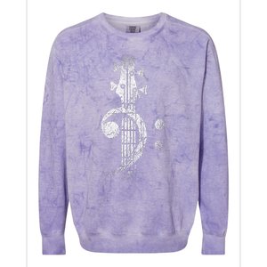 Bass Cleff Headstock Bass Guitar Colorblast Crewneck Sweatshirt