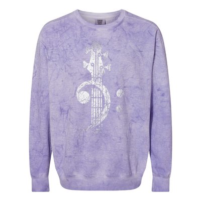 Bass Cleff Headstock Bass Guitar Colorblast Crewneck Sweatshirt