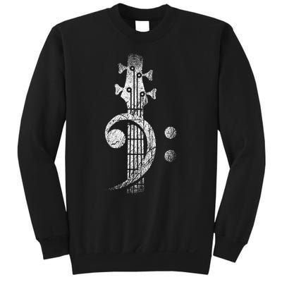 Bass Cleff Headstock Bass Guitar Sweatshirt