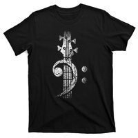 Bass Cleff Headstock Bass Guitar T-Shirt