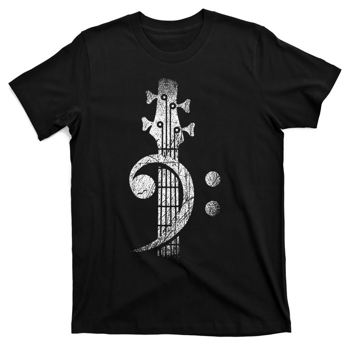 Bass Cleff Headstock Bass Guitar T-Shirt