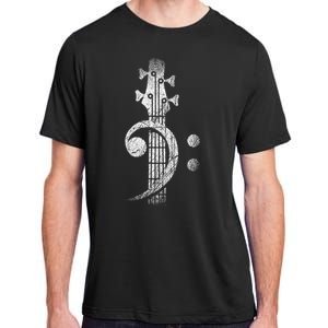 Bass Cleff Headstock Bass Guitar Adult ChromaSoft Performance T-Shirt