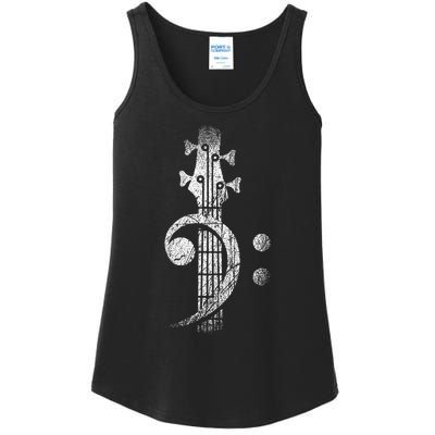 Bass Cleff Headstock Bass Guitar Ladies Essential Tank