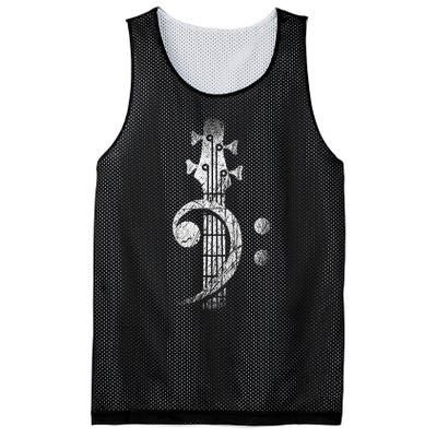 Bass Cleff Headstock Bass Guitar Mesh Reversible Basketball Jersey Tank