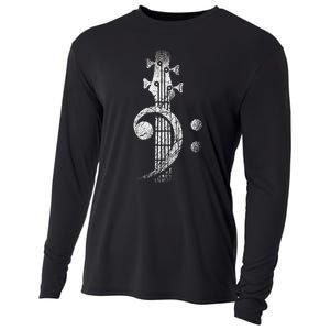 Bass Cleff Headstock Bass Guitar Cooling Performance Long Sleeve Crew