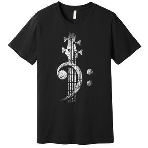 Bass Cleff Headstock Bass Guitar Premium T-Shirt