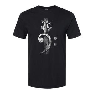 Bass Cleff Headstock Bass Guitar Softstyle CVC T-Shirt