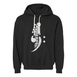 Bass Cleff Headstock Bassist Bass Guitar Musician Music Garment-Dyed Fleece Hoodie