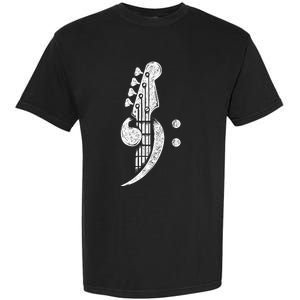 Bass Cleff Headstock Bassist Bass Guitar Musician Music Garment-Dyed Heavyweight T-Shirt