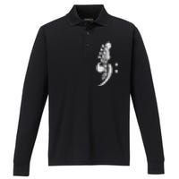 Bass Cleff Headstock Bassist Bass Guitar Musician Music Performance Long Sleeve Polo