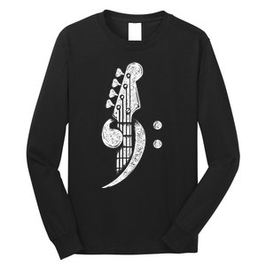 Bass Cleff Headstock Bassist Bass Guitar Musician Music Long Sleeve Shirt