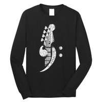 Bass Cleff Headstock Bassist Bass Guitar Musician Music Long Sleeve Shirt