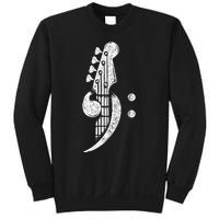 Bass Cleff Headstock Bassist Bass Guitar Musician Music Sweatshirt