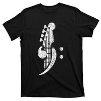 Bass Cleff Headstock Bassist Bass Guitar Musician Music T-Shirt