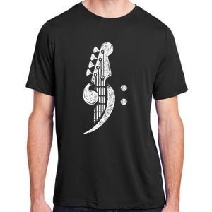 Bass Cleff Headstock Bassist Bass Guitar Musician Music Adult ChromaSoft Performance T-Shirt