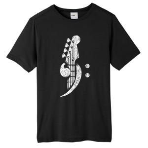 Bass Cleff Headstock Bassist Bass Guitar Musician Music Tall Fusion ChromaSoft Performance T-Shirt