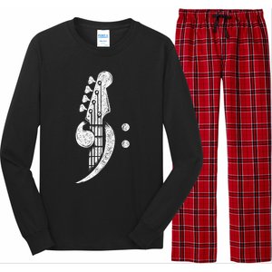 Bass Cleff Headstock Bassist Bass Guitar Musician Music Long Sleeve Pajama Set