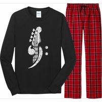 Bass Cleff Headstock Bassist Bass Guitar Musician Music Long Sleeve Pajama Set