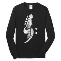 Bass Cleff Headstock Bassist Bass Guitar Musician Music Tall Long Sleeve T-Shirt