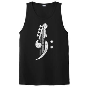 Bass Cleff Headstock Bassist Bass Guitar Musician Music PosiCharge Competitor Tank