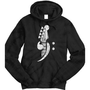 Bass Cleff Headstock Bassist Bass Guitar Musician Music Tie Dye Hoodie