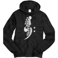 Bass Cleff Headstock Bassist Bass Guitar Musician Music Tie Dye Hoodie