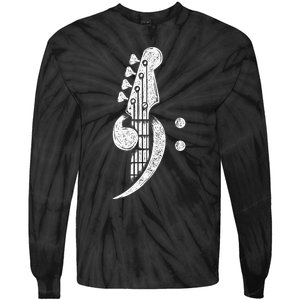 Bass Cleff Headstock Bassist Bass Guitar Musician Music Tie-Dye Long Sleeve Shirt