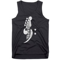 Bass Cleff Headstock Bassist Bass Guitar Musician Music Tank Top