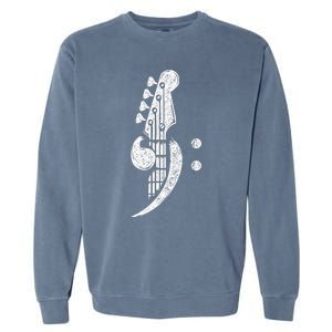 Bass Cleff Headstock Bassist Bass Guitar Musician Music Garment-Dyed Sweatshirt