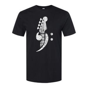 Bass Cleff Headstock Bassist Bass Guitar Musician Music Softstyle CVC T-Shirt