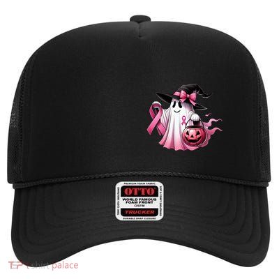Breast Cancer Halloween Front And Back High Crown Mesh Back Trucker Hat