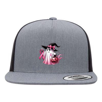 Breast Cancer Halloween Front And Back Flat Bill Trucker Hat