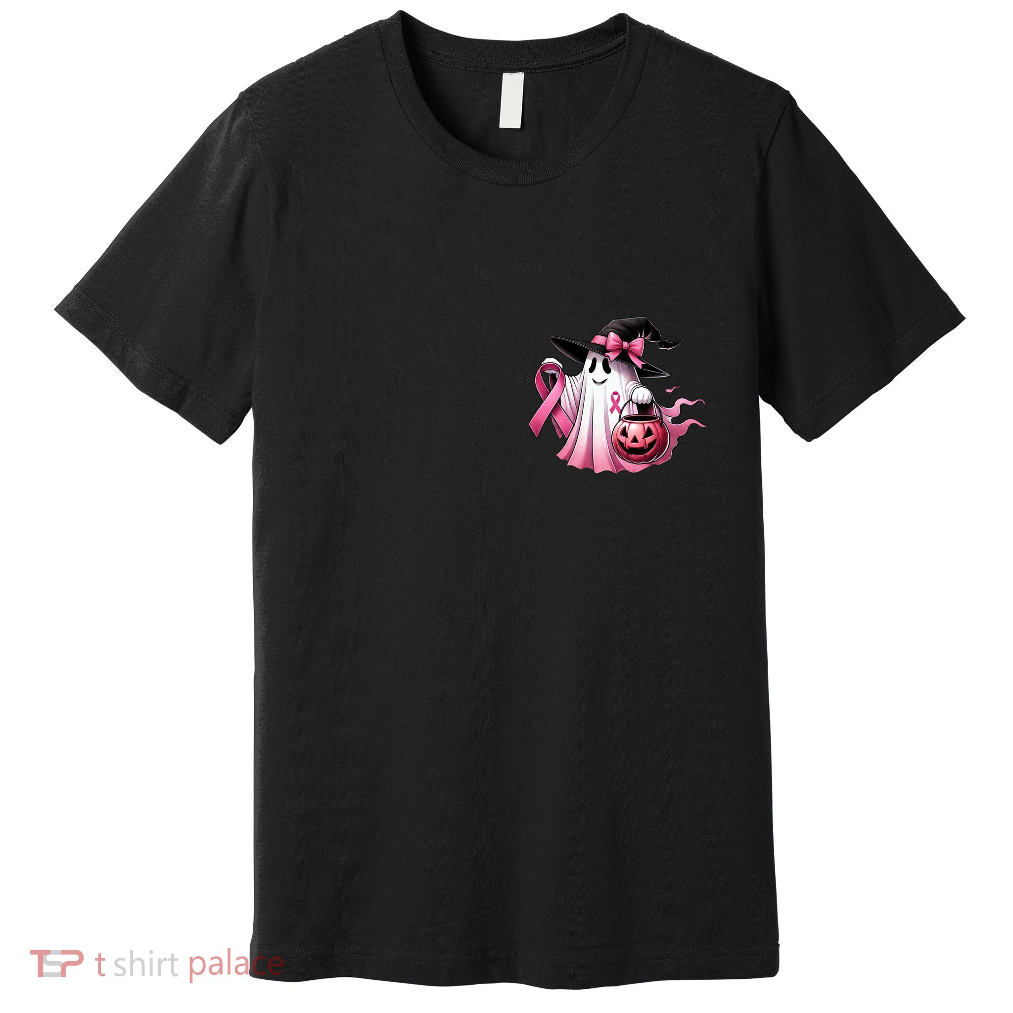 Breast Cancer Halloween Front And Back Premium T-Shirt