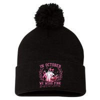 Breast Cancer Halloween Front And Back Pom Pom 12in Knit Beanie