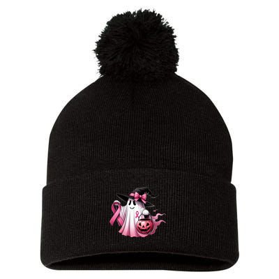 Breast Cancer Halloween Front And Back Pom Pom 12in Knit Beanie