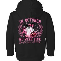 Breast Cancer Halloween Front And Back Toddler Hoodie