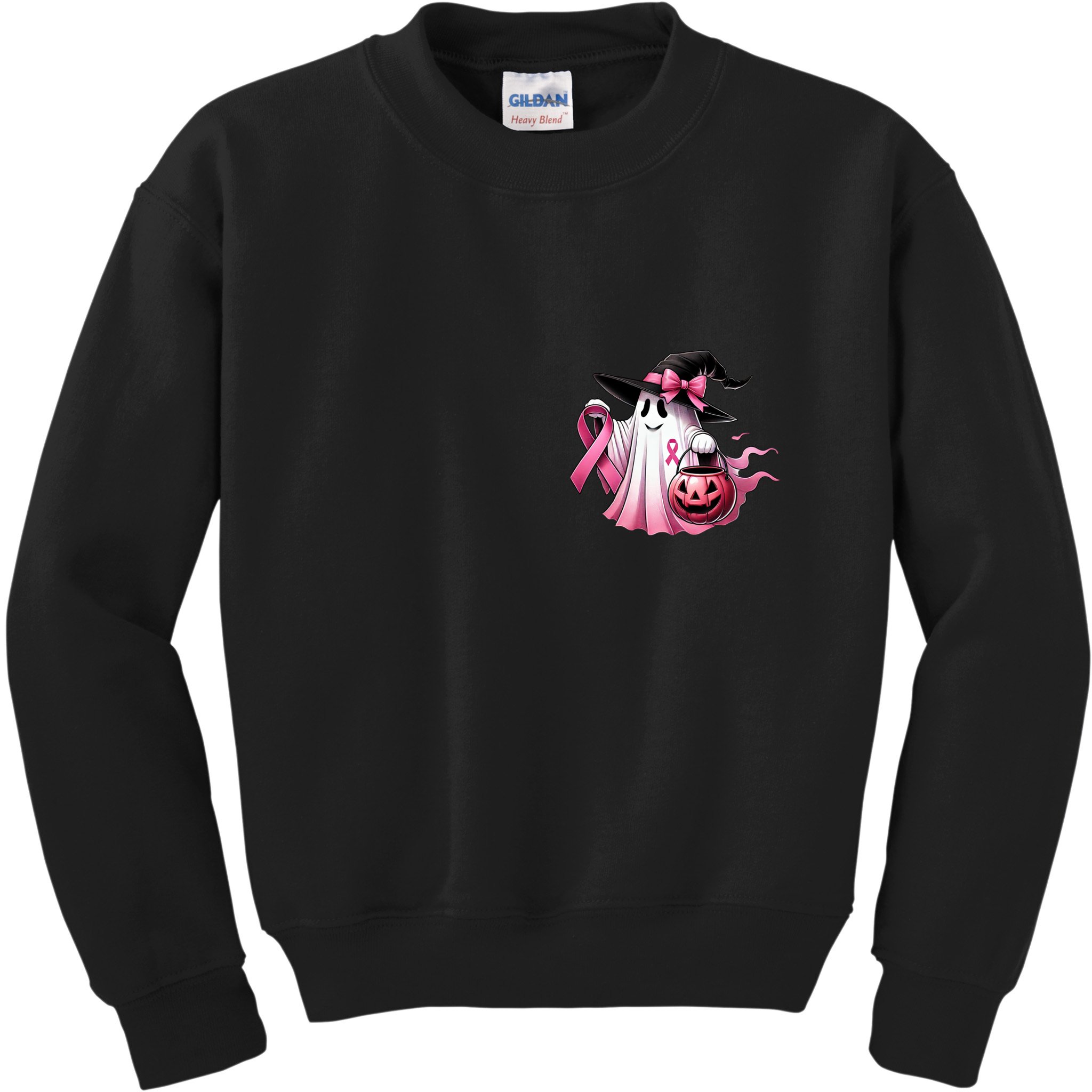 Breast Cancer Halloween Front And Back Kids Sweatshirt