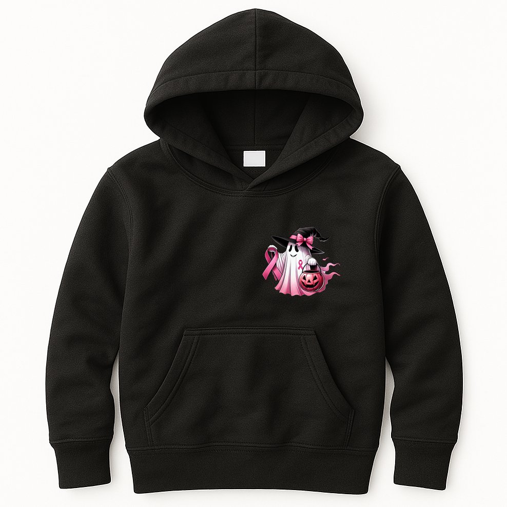 Breast Cancer Halloween Front And Back Kids Hoodie