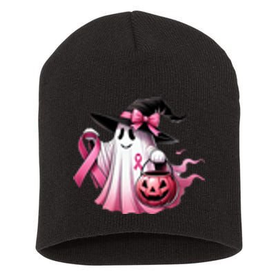 Breast Cancer Halloween Front And Back Short Acrylic Beanie