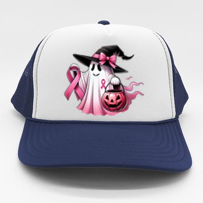 Breast Cancer Halloween Front And Back Trucker Hat