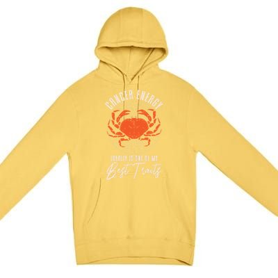 Born Cancer Horoscope Astrological Crab Zodiac Astrology Gift Premium Pullover Hoodie