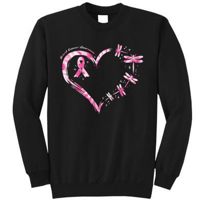 Breast Cancer Heart Dragonflies Awareness Sweatshirt