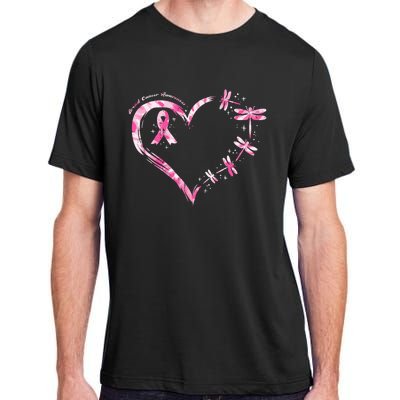 Breast Cancer Heart Dragonflies Awareness Adult ChromaSoft Performance T-Shirt