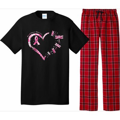 Breast Cancer Heart Dragonflies Awareness Pajama Set